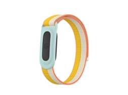 Pulseira Para Google Fitbit Air Czhhmart, Tecida Em Nylon Com Capa Protetora Tpu Amarelo