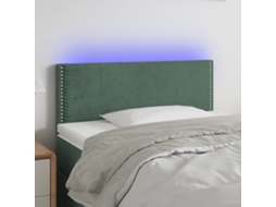 Cabeceira De Cama C/luzes Led Veludo 100x5x78/88cm Verde-escuro