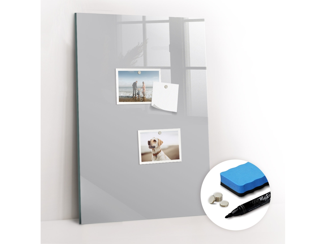 Quadro De Vidro Magnético Cor Cinzento Claro Para A Cozinha Espelharte (40x60 Cm)