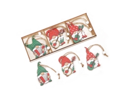 Conjunto de 9 decorações de natal em madeira com bonecos florestais para árvore de natal LAXISCREED