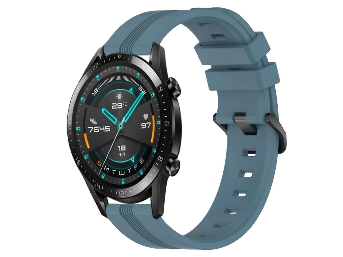 Pulseira De Silicone Listrada Côncava Para Relógio Huawei Gt2 46mm 22mm