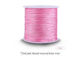 Cordão de Nó Chinês Náilon 100m X 0.8mm Fio Redondo para Bijuterias Diy Rosa S/MARCA