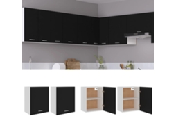 Vidaxl Armários De Parede “lyon” 2 Pcs Derivados Madeira Preto