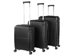 Pp JASLEN Crawley Preto Hard Case Set (48,5x74,5x28,5 Cm)