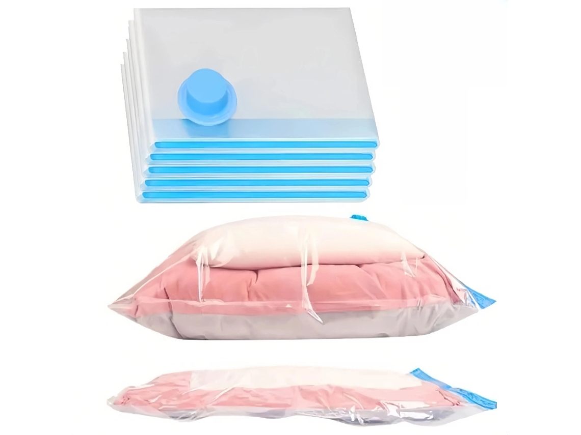 Sacos A Vácuo Para Armazenamento, Com Fecho Hermético Roupas, Edredons, Roupa De Cama E Travesseiros (5 Unidades).