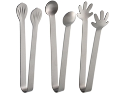 Pinças Multifuncionais Para Churrasco Em Aço Inoxidável, Prateadas, Conjunto De 3 Peças, Design Simples E Portátil Para