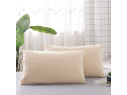 Fronhas de Cetim de Seda Macia e Suave 2 Pack-Bege EVELTEK 51x102cmx2