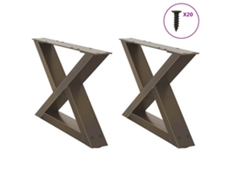 Vidaxl Pés Para Mesa De Centro 2 Peças Aço Natural 50x(30-31,3) Cm Aço