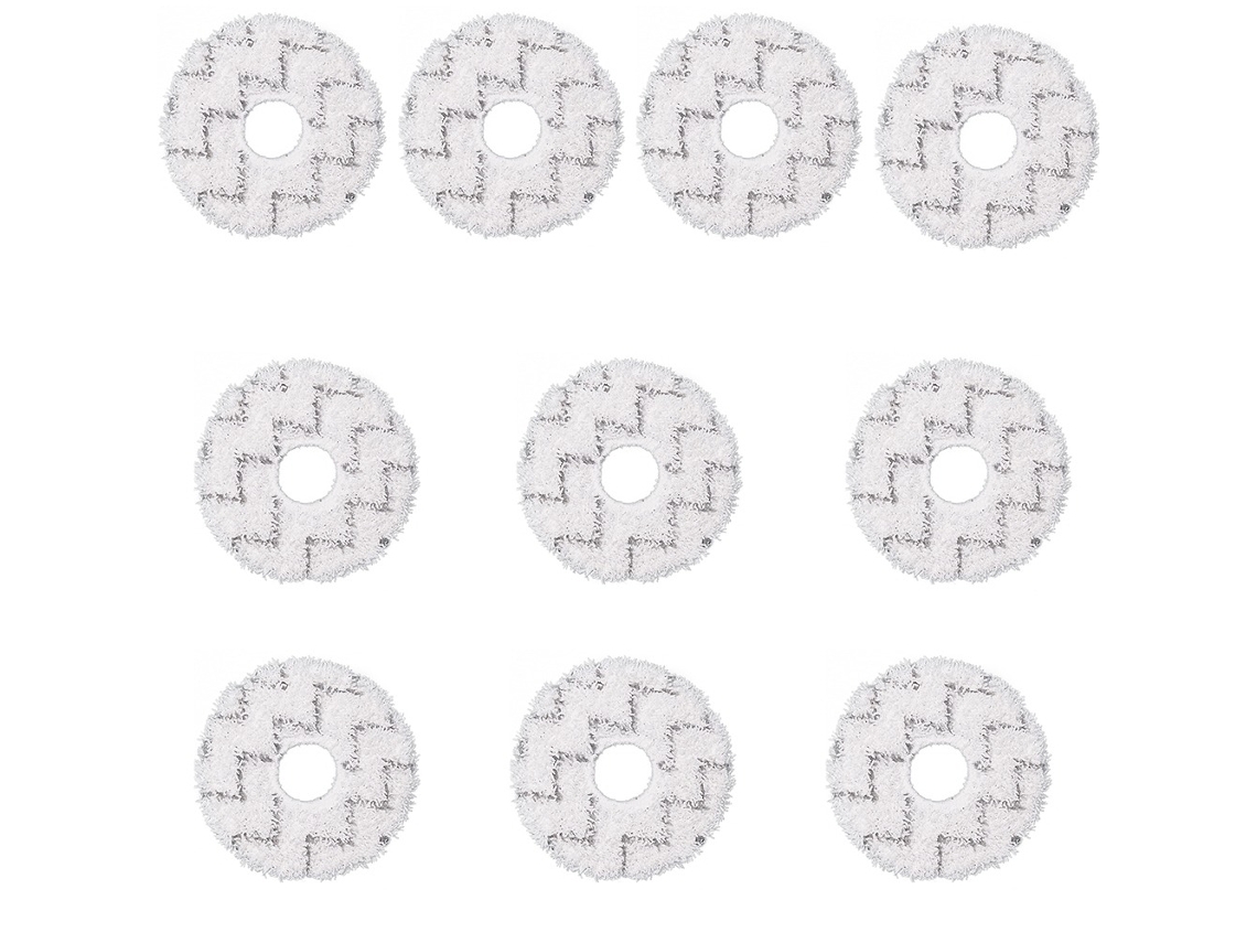 Pacote com 10 Panos de Limpeza para Aspiradores Robô, Compatível com Ecovacs X1/t10/t20/t30pro e Dreame S10/s20/x10/x20/x30 Branco BRILVIBERA