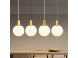 Nettlife Candeeiro Suspenso De Vidro E27 Moderno Com 4 Luzes De Altura Ajustável, 25 W, 150 Cm, Em Metal E Vidro, Para Uso Diário, Em Casa