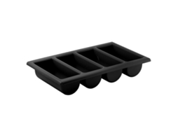 Contenedor Cubertero 4 Compartimentos Dispensador De Cubiertos Gastronorm Gn 1/1 Negro Aps
