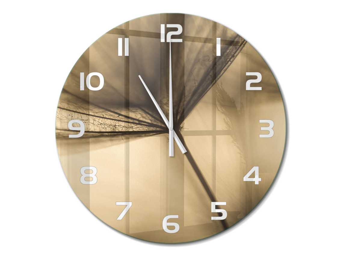 Relógio De Parede Bege Decorativo Quadrado Espelharte (60 Cm)