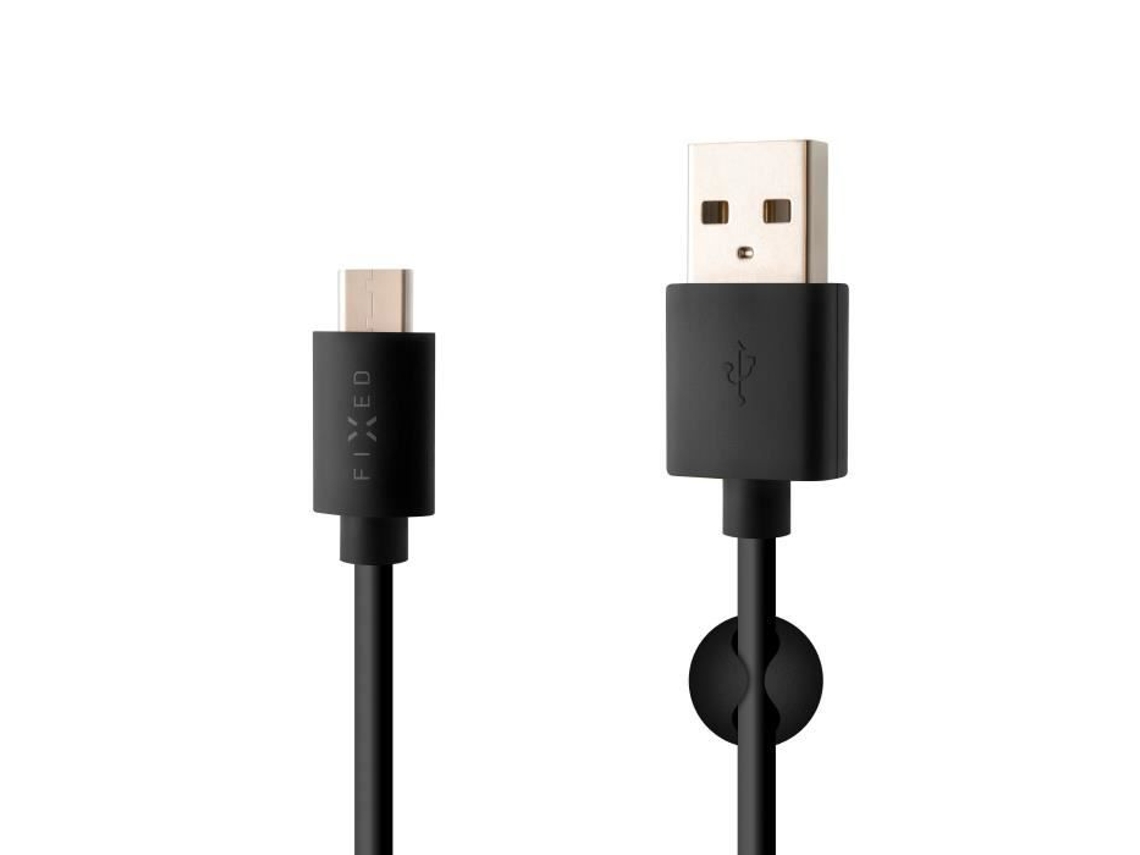 Fixo Longo Cabo De Carregamento E Dados Com Conectores Usb Usb C, Usb 2.0, 2 Metros, 20w, Preto Fixed