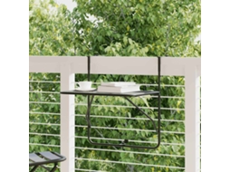 Vidaxl Mesa Para Varanda 60x40 Cm Aço Preto
