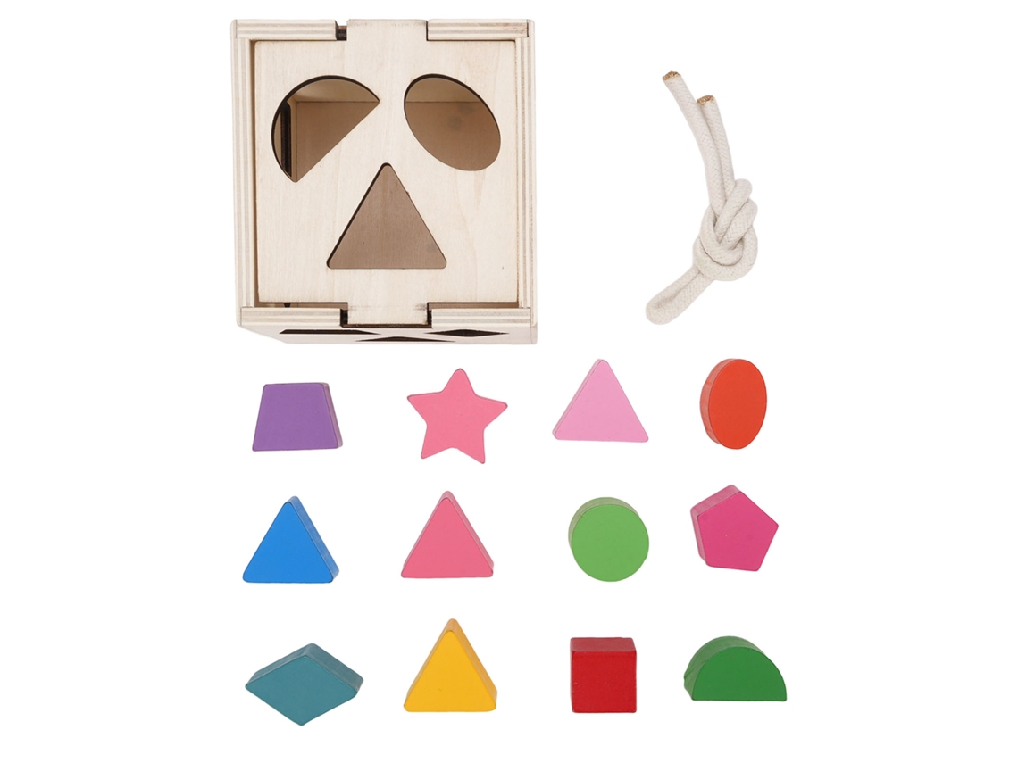 Primerox brinquedo Educativo de Madeira para Crianças: Quebra cabeça de Formas e Cores com 13 Buracos