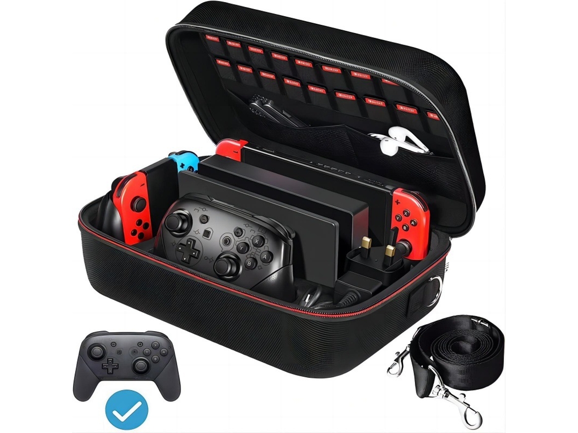 Proteção Completa para o Switch: uma Bolsa a Tiracolo de Estrutura Rígida com Revestimento Interior Macio. ZYBLSSBB