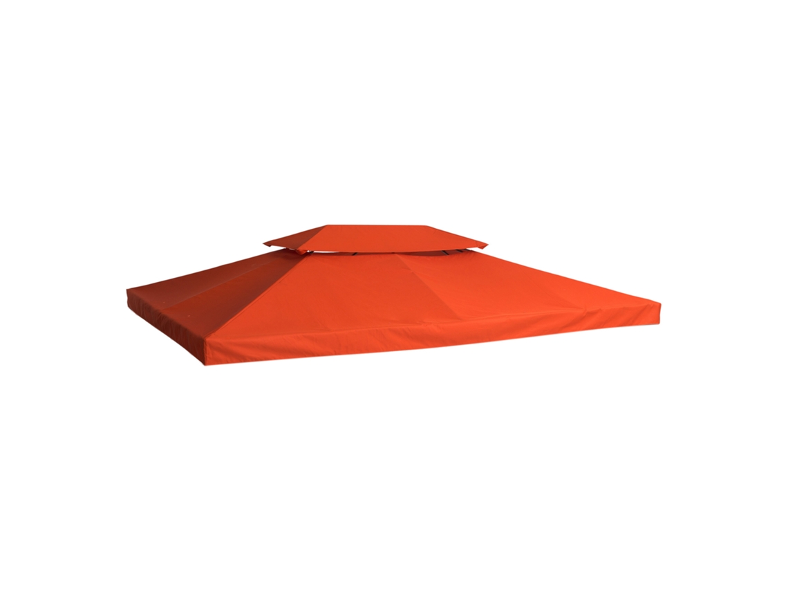 Capa de substituição para gazebo de jardim 3x4m em poliéster cor café