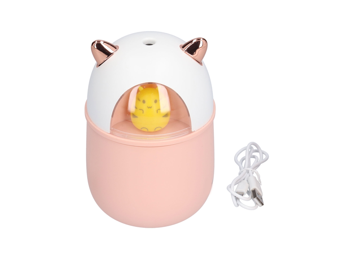 Humidificador Mini Silencioso Portátil 300ml com Luzes Ambientais para Lar e Escritório Usb