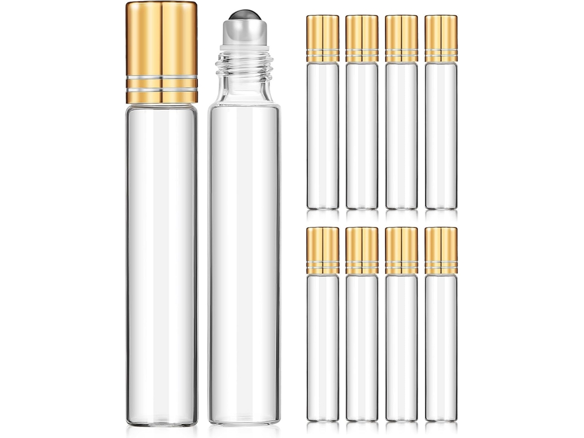 Nuobesty De 10 Frascos Roll-on Recarregáveis De 10ml Para Óleos Essenciais