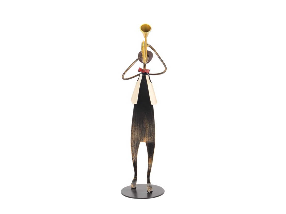 Figura De Trompetista, Escultura De Metal Abstracta Moderna Hecha A Mano Para Sala De Estar, Escritorio, Estantería, Oficina.