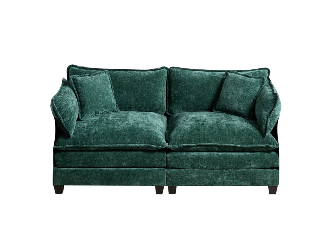 Sofácloud2lverde,modular,chenille,s/braços. Cs