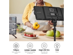 2026 luz Led para Vídeo e Fotografia, Painel Led Ajustável para Câmera, Luz de Estúdio Regulável