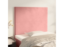 Vidaxl Cabeceira Rosa 80x5x118/128 Cm Veludo
