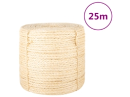 Vidaxl Corda 100% Sisal 6 Mm 25 M