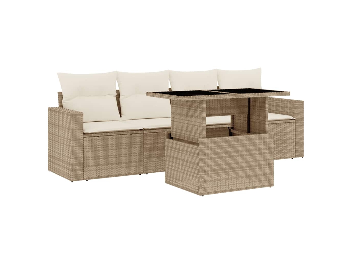Garden Sofa Set, Garden Sofa Sets Vidaxl Bege Rattan / Vime (n/a)