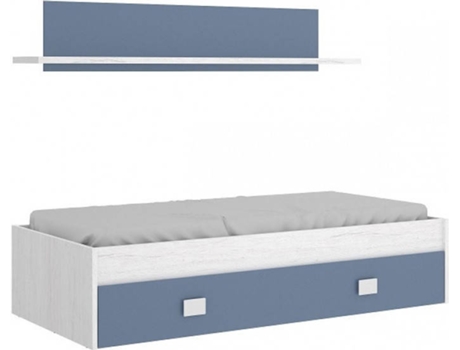 Cama Dupla  NOA 03K4031873 Branco e Azul (Madeira e Metal - 44 x 195 x 97 cm)