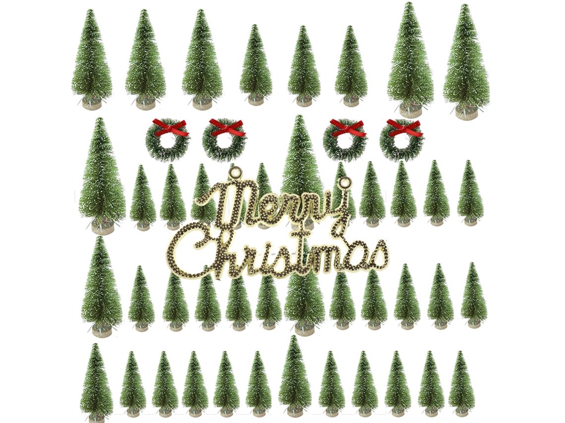 Laxiscreed Árvore De Natal Verde Com 48 Peças Para Decoração E Mensagem De Desejo Natalício