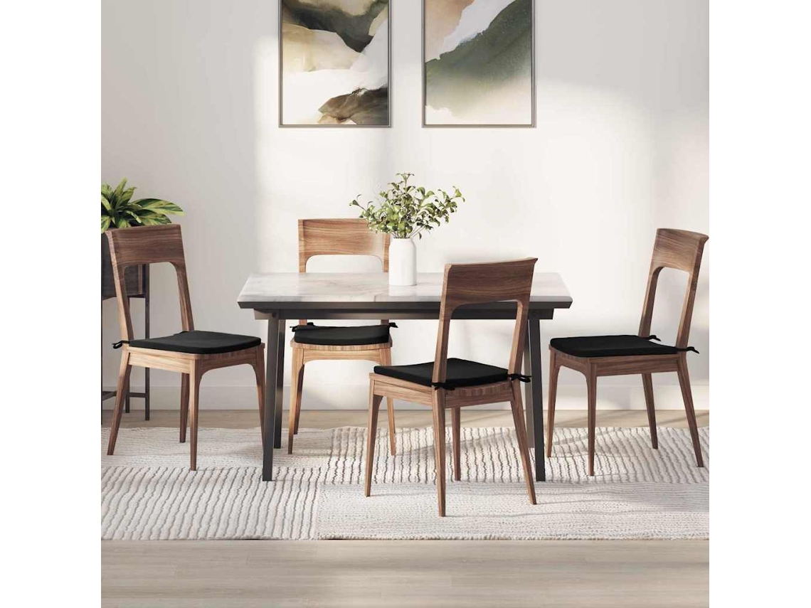Vidaxl Almofadas De Assento 4 Pcs Preto 40 X 40 X 3 Cm Veludo