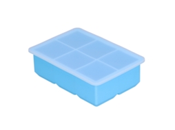 Molde de Gelo Silicone Grande 6 Cubos com Tampa para Gelo Bolos Chocolate Pudding Azul Céu | S/MARCA