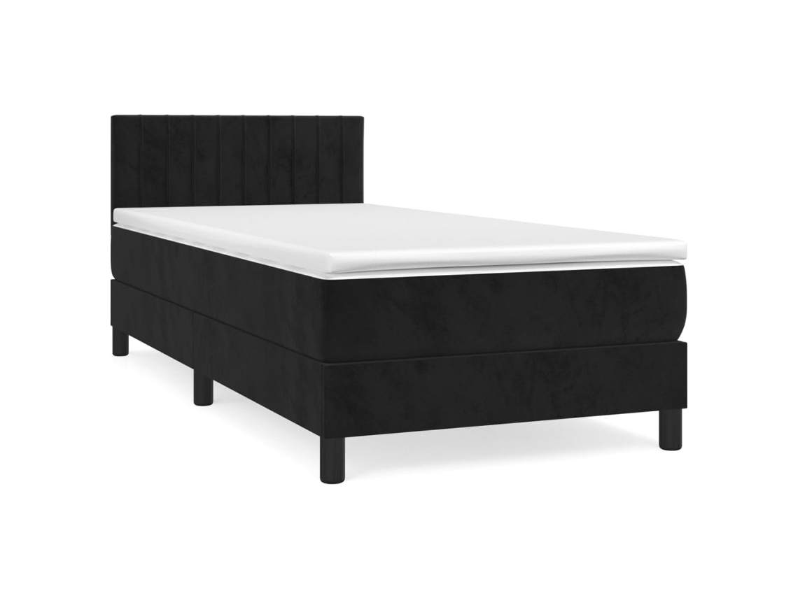 Cama com Molas/colchão 80x200 Cm Veludo Preto MAISON EXCLUSIVE