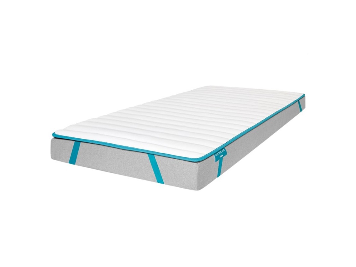 Sobrecolchão Flow Quilted TopCloud 90x200 Sobrecolchão super macia de espuma e fibra de silicone 5cm de altura 4 tiras elásticas CECOTEC