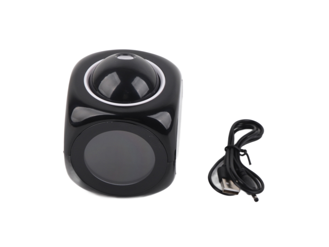 Relógio de mesa multifuncional Baok com projetor, USB, LED, alarme de voz e projeção digital, preto, para quarto.