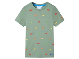 T-shirt De Manga Curta Para Criança Caqui 116