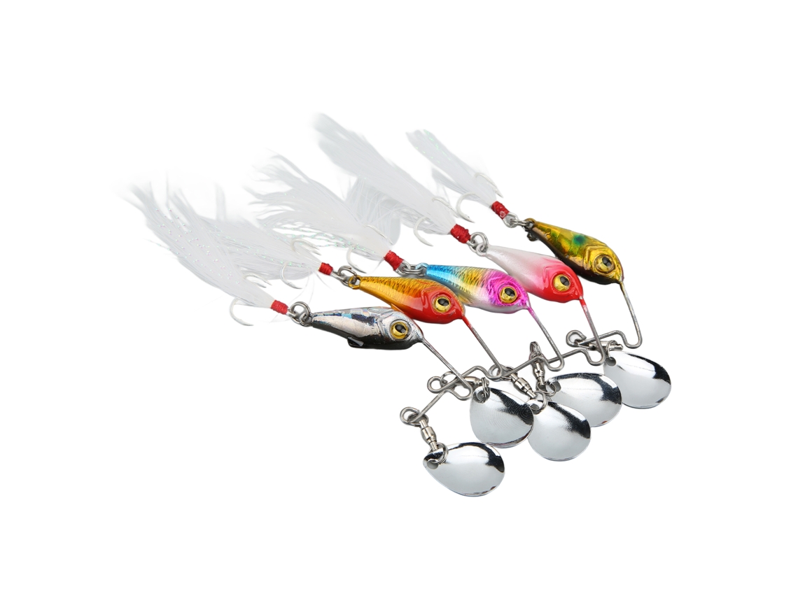 Lure (freshwater And Saltwater Fishing For Zander And Bass) 5-piece Set 15g Wild Zander Vib Blood Groove Hook Artificial Bait