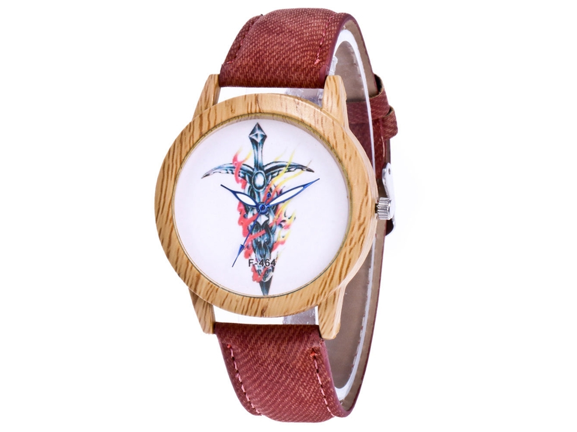 Relógio feminino clássico, elegante e minimalista, analógico, de quartzo, com pulseira de PU (marrom)