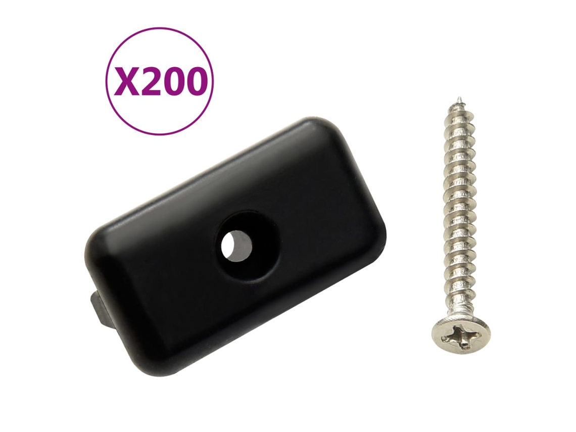 Vidaxl Clipes Pavimento C/ Parafusos 200 Pcs Plástico/aço Inoxid. 304