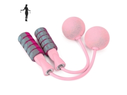 Rebe-corda De Pular Ajustável Para Treinamento Fitness Sem Enrolamento Com Bolas De Peso 230g Cor Rosa