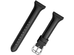 Pulseira De Couro Genuíno Para Relógios Watch Ativo, Acessório Durável E Confortável, Preta. Gokoco
