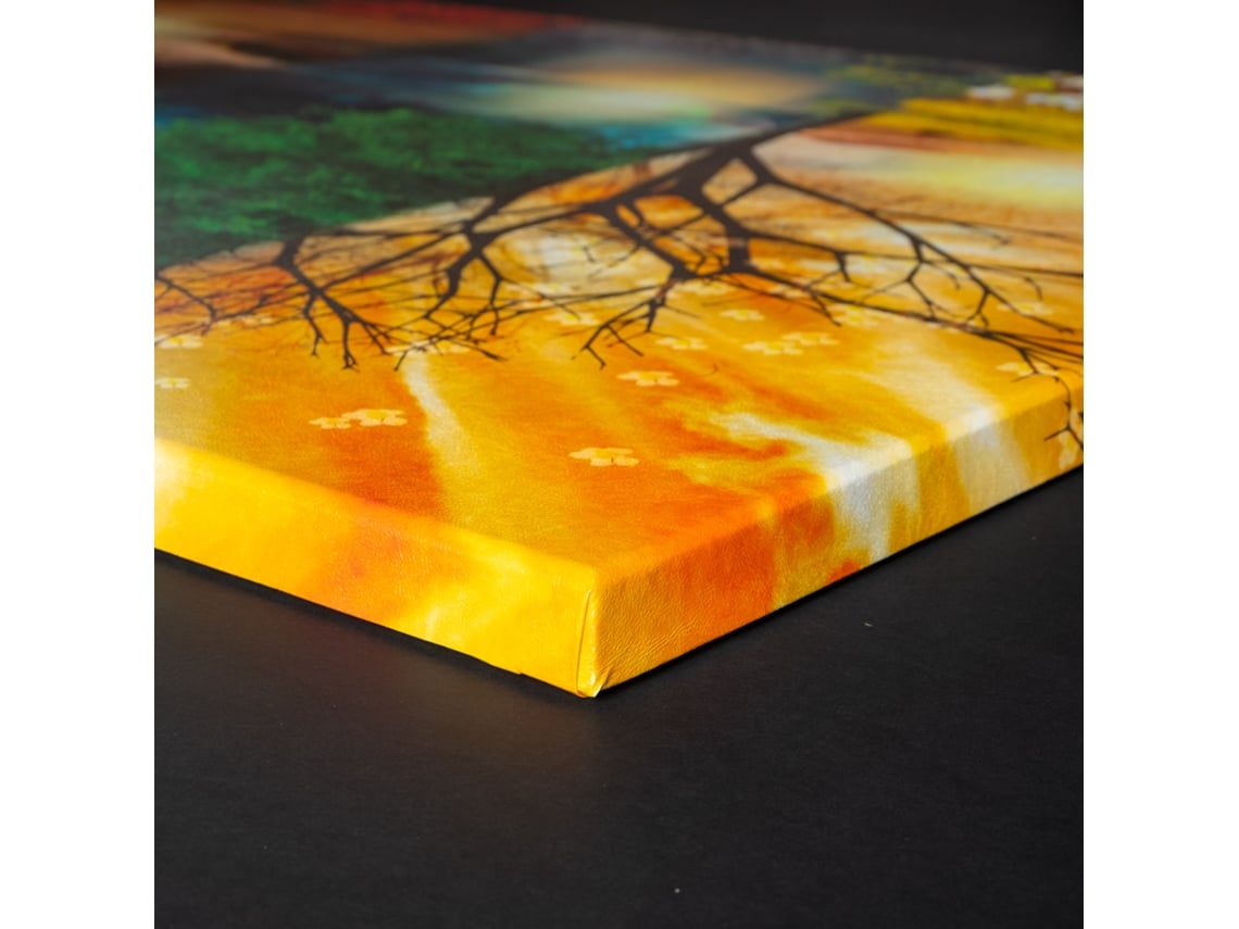 Quadro Moderno DEKOART Ying Yang Abstrato Zen Bege Marrom (120 X 80cm)