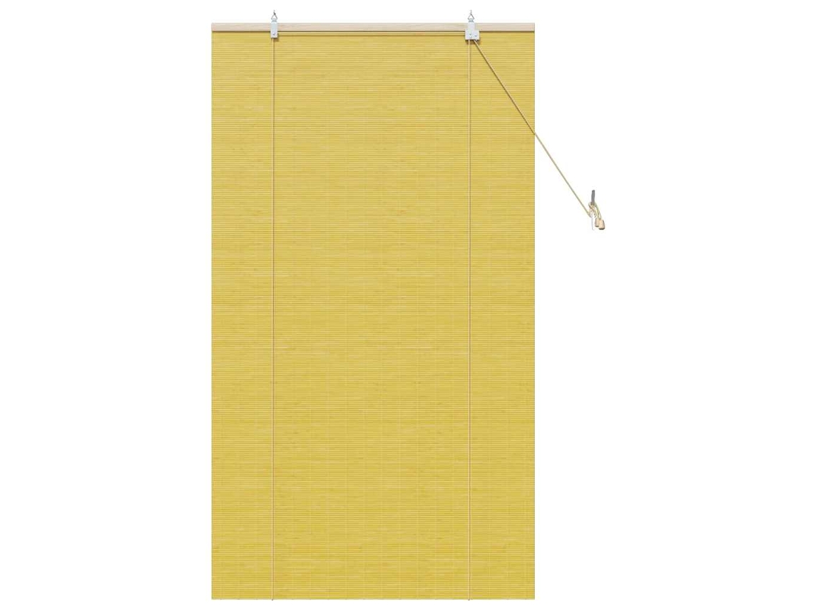 Conjunto 1 Estores De Rolo Vidaxl Amarelo Bambu (80 X 160 Cm)