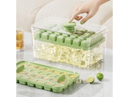Forma De Gelo Com Tampa E Recipiente, 56 Cubos De Gelo, 2 Formas E Pá De Gelo(verde)