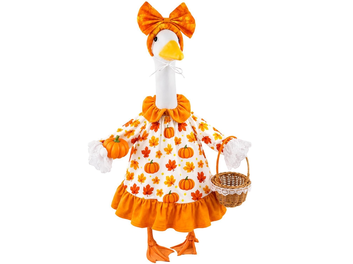 Laxiscreed Roupa De Ganso Para Entrada De Gratidão E Halloween Com Saia De Folhas De Árvore De 23 Polegadas