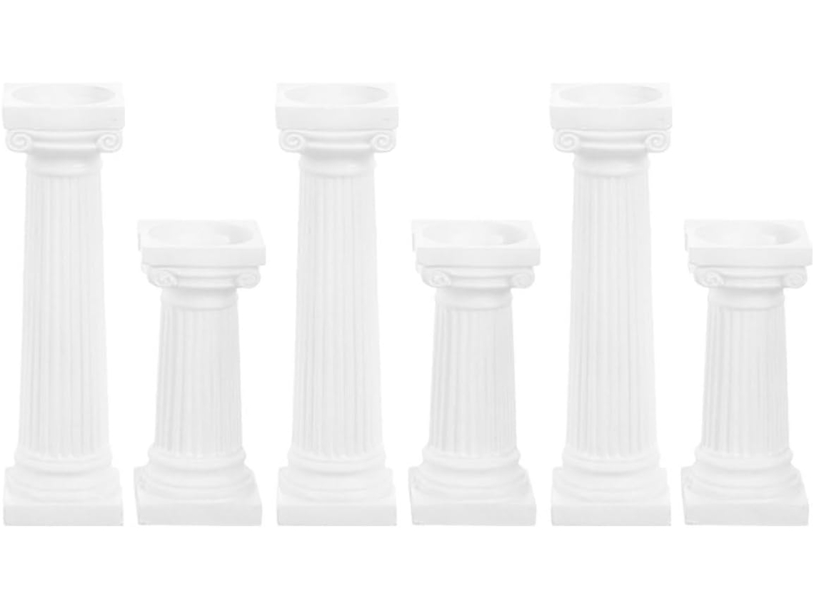 Kit de 6 Colunas Romanas Decorativas Kichouse com Base Estável para Jardim e Paisagismo Criativo Ao Ar Livre CHABERLU