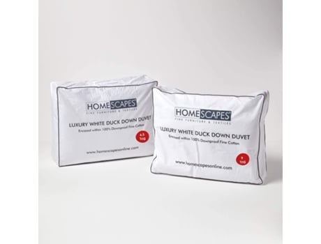Edredão Homescapes Luxury Duck Down Tog All Algodão Branco (220x230)