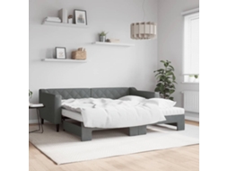 Daybed With Trundle, Daybeds With Trundles Vidaxl Cinzeto Tecido (90 X 190 Cm)
