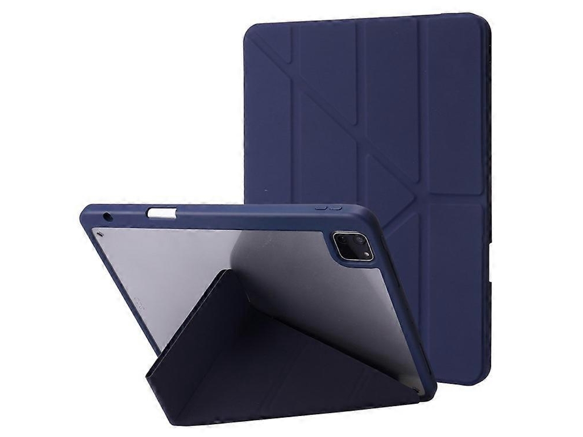 Capa Para Ipad Air 13 (2024) Em Couro Pu + Tpu + Acrílico Com Suporte Origami.